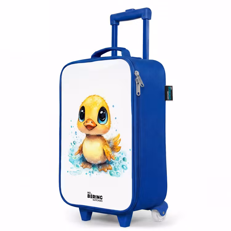Children's suitcase - Blue - Sweet duckling with blue eyes and water splashes — 5