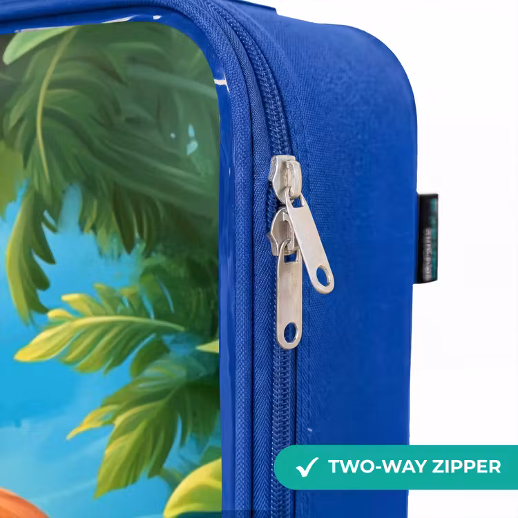 Children's suitcase - Blue - Turtle in tropical water with flamingo — 6