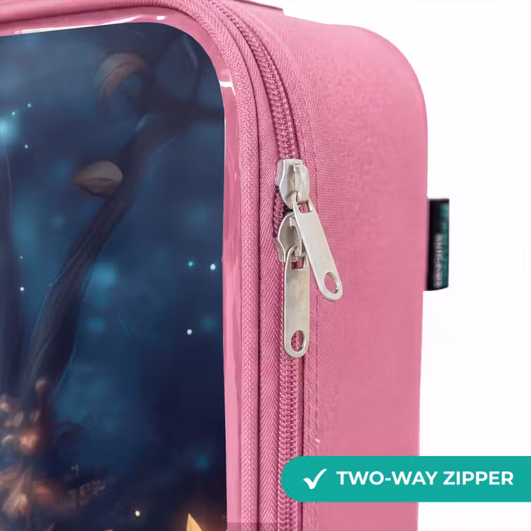 Children's suitcase - Pink - Deer among flowers in enchanted forest — 4