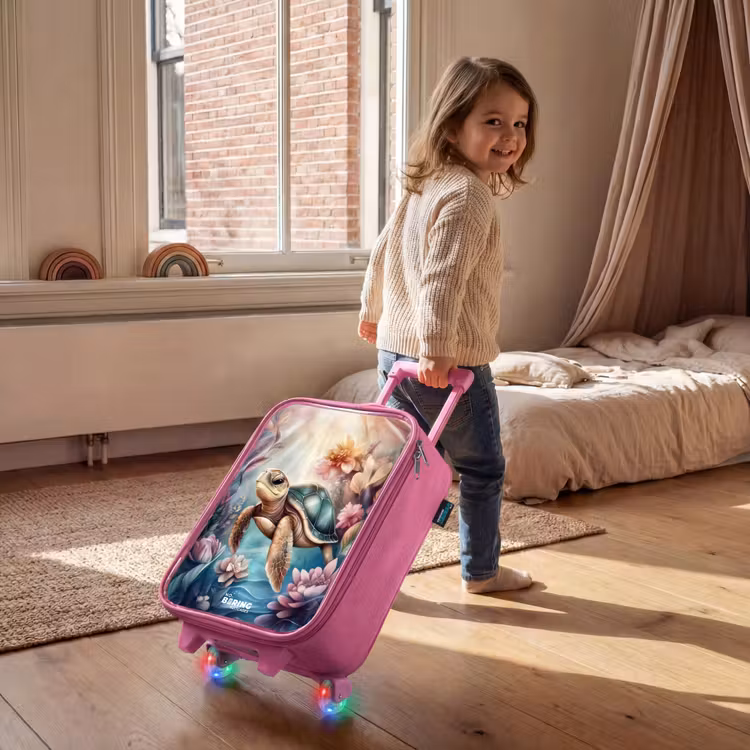 Children's suitcase - Pink - Sea turtle among flowers underwater — 2