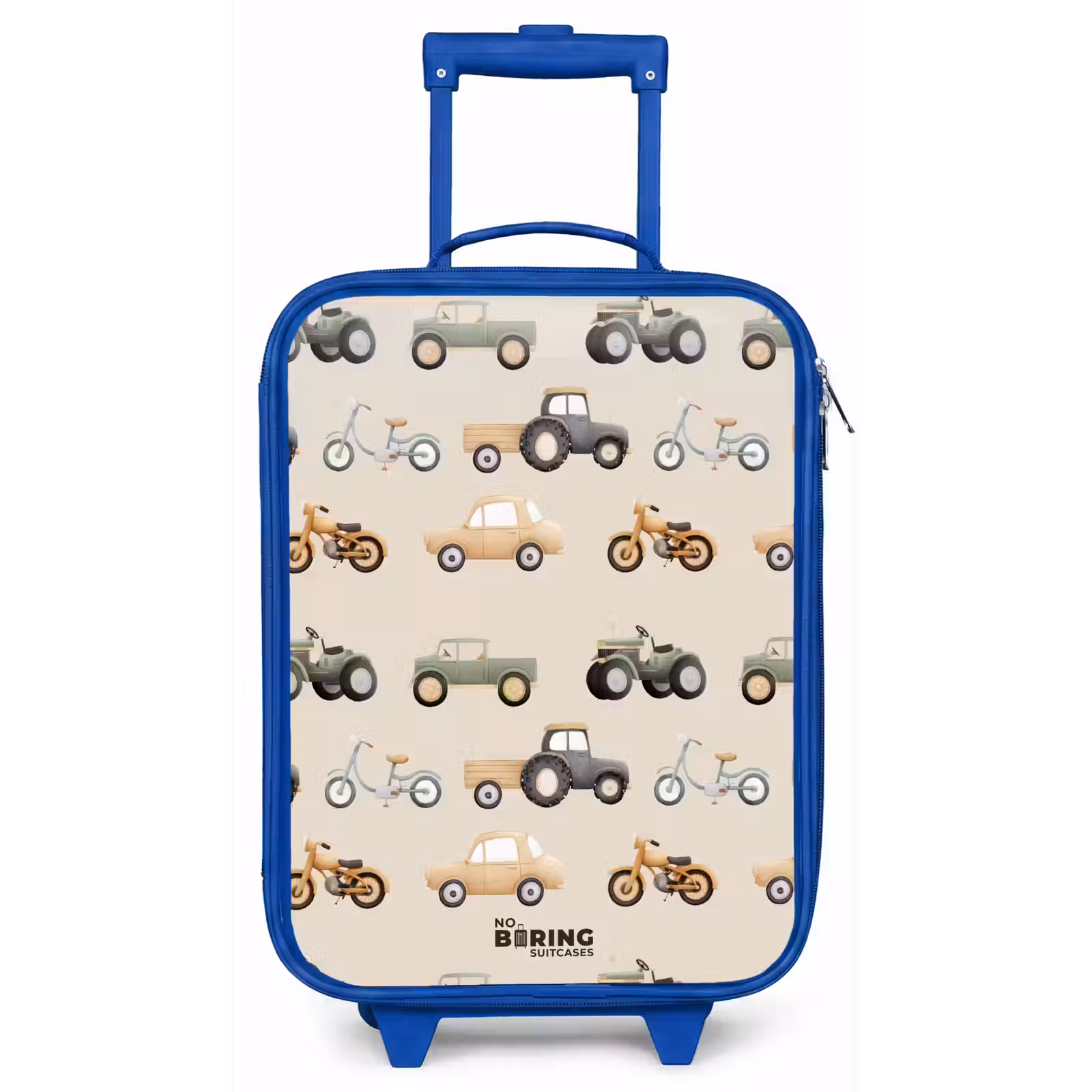 Children's suitcase - Blue - Retro vehicles pattern — 1