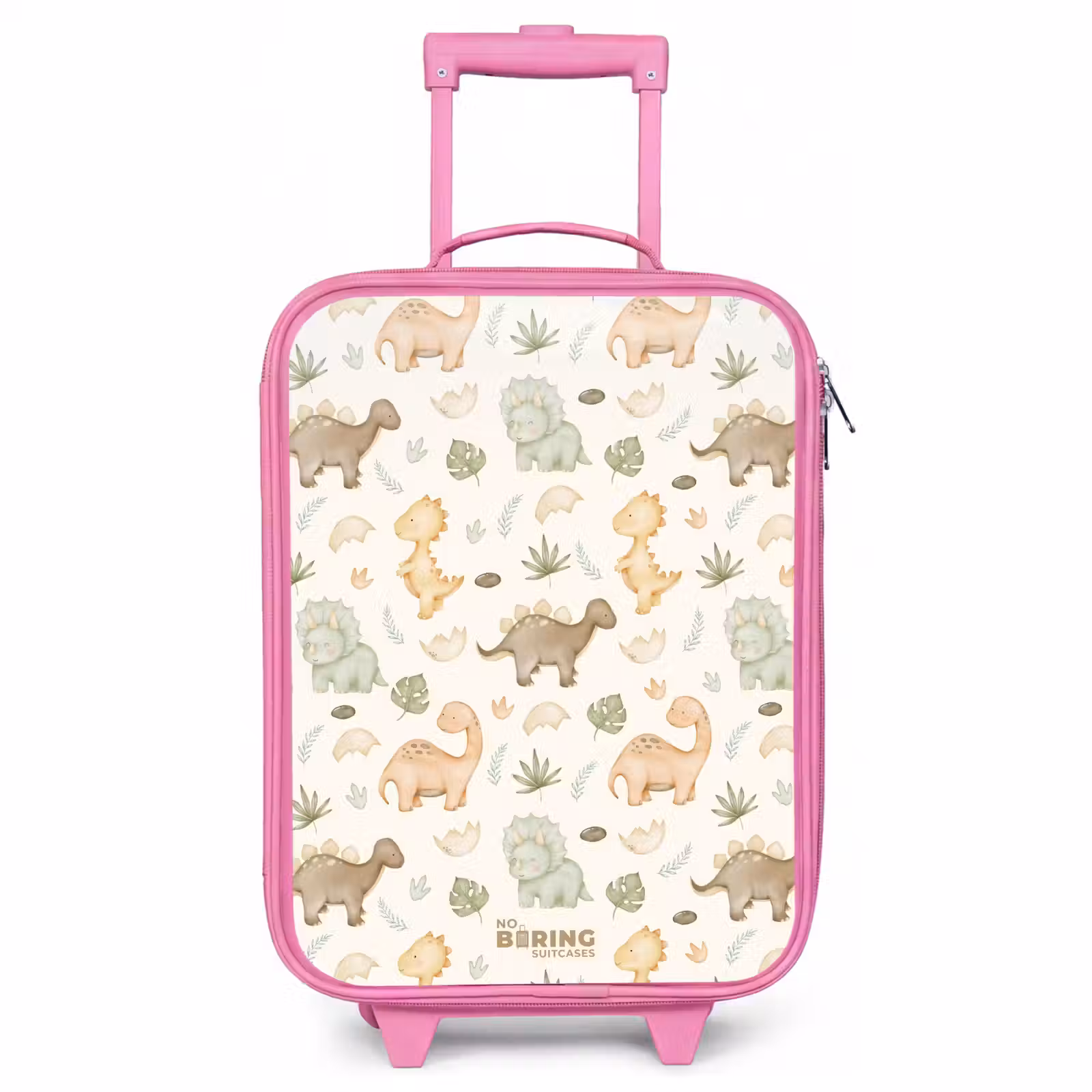 Children's suitcase - Pink - Dino pattern in pastel colors — 1
