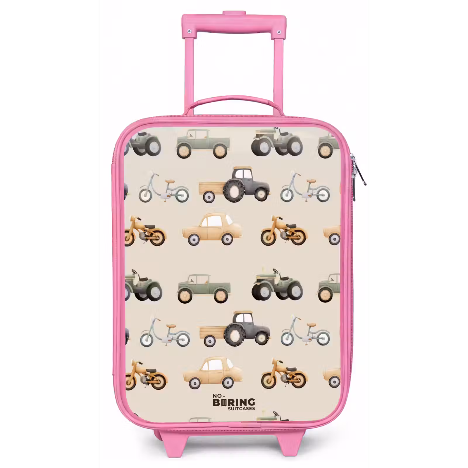 Children's suitcase - Pink - Retro vehicles pattern — 1