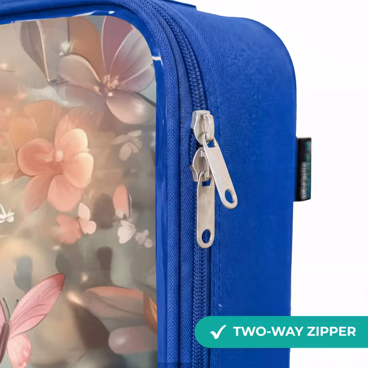 Children's suitcase - Blue - Owl with butterflies in mystical forest — 6