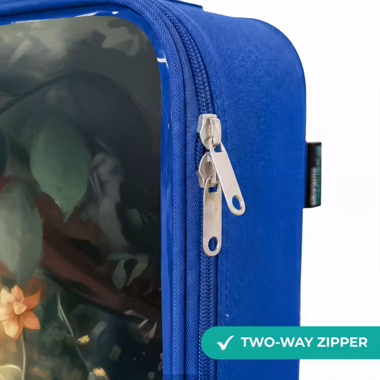Children's suitcase - Blue - Young giraffe among flowers in sunny forest — 6