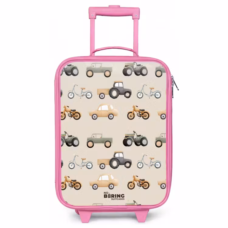 Children's suitcase - Pink - Retro vehicles pattern — 1