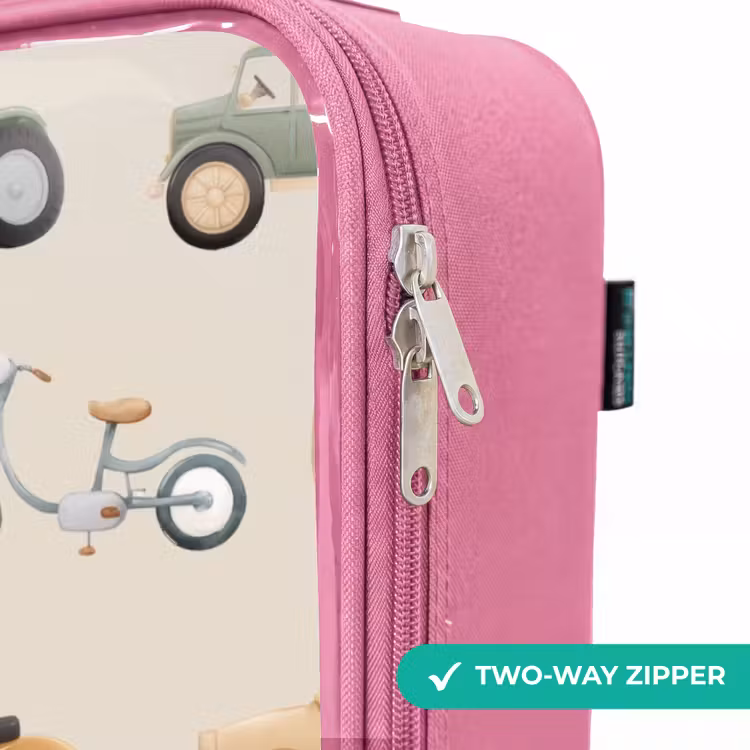 Children's suitcase - Pink - Retro vehicles pattern — 4