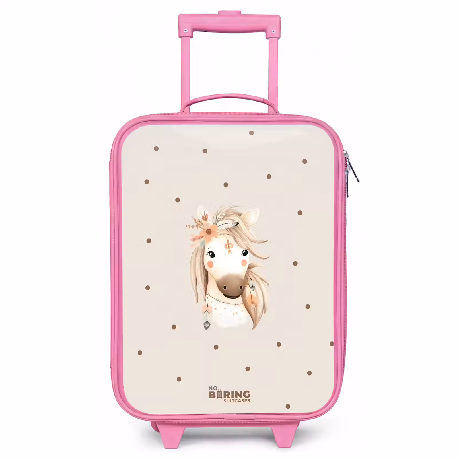 Children's suitcase - Pink - Bohemian horse in pastel colors — 1