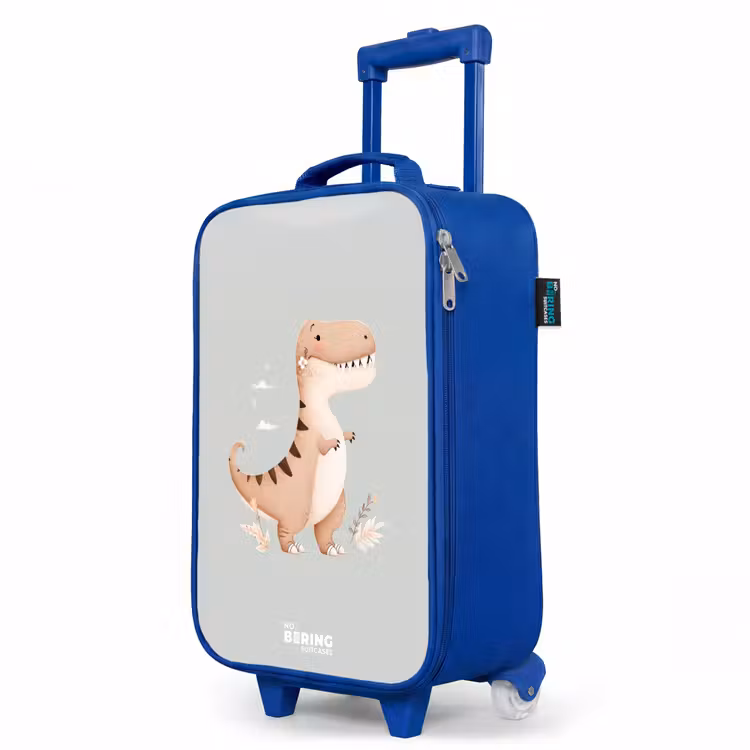 Children's suitcase - Blue - Dino in beige and gray colors — 5