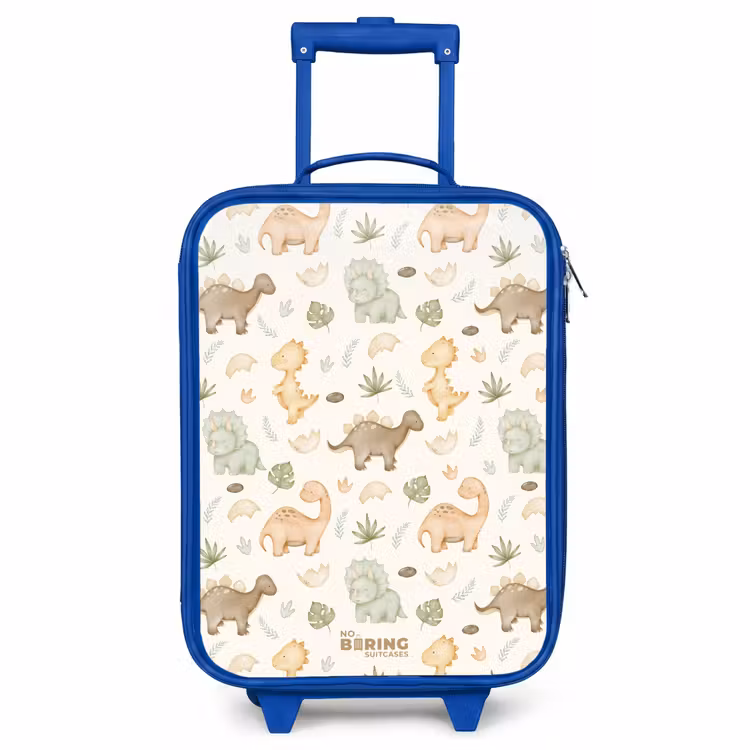 Children's suitcase - Blue - Dino pattern in pastel colors — 1