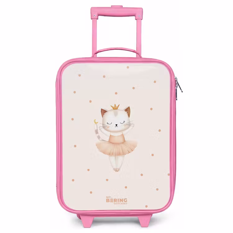 Children's suitcase - Pink - Ballerina kitten in beige colors — 1