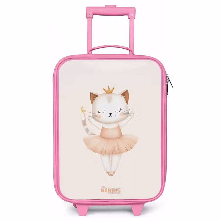 Children's suitcase - Pink - Ballerina kitten in beige colors — 1
