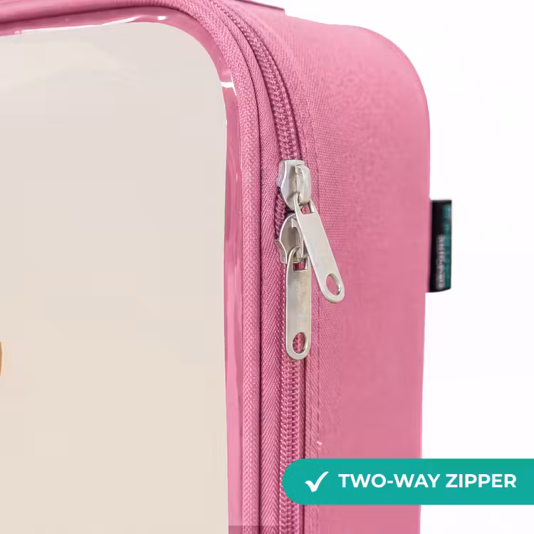 Children's suitcase - Pink - Girl plays tennis in beige colors — 4