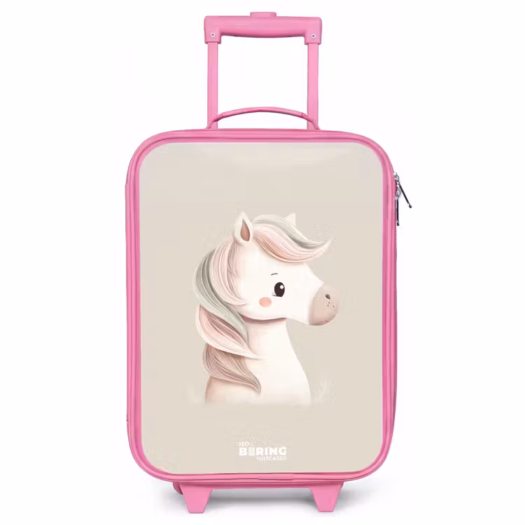 Children's suitcase - Pink - Pony in pink pastel colors — 1