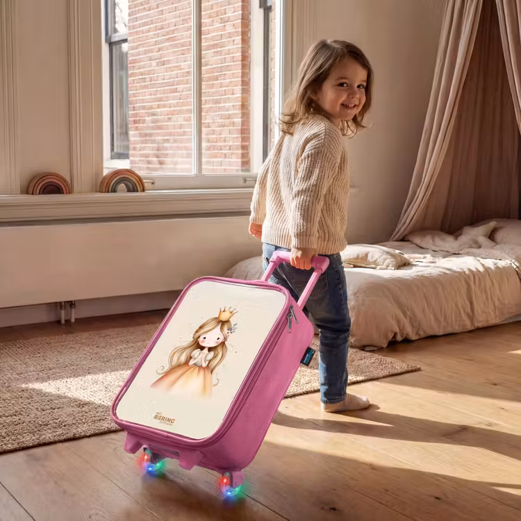 Children's suitcase - Pink - Princess in golden tones — 2