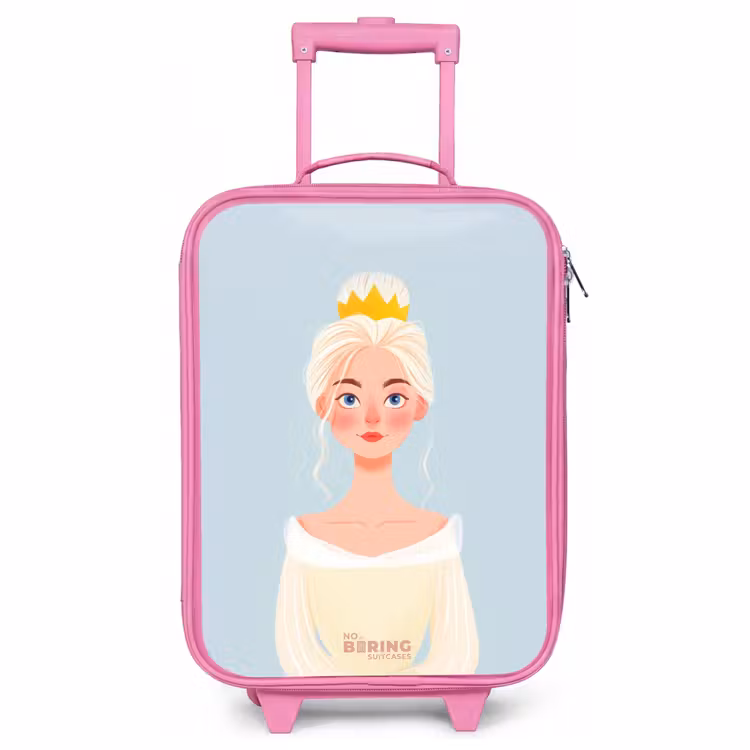 Children's suitcase - Pink - Princess with a golden crown - Blue — 1