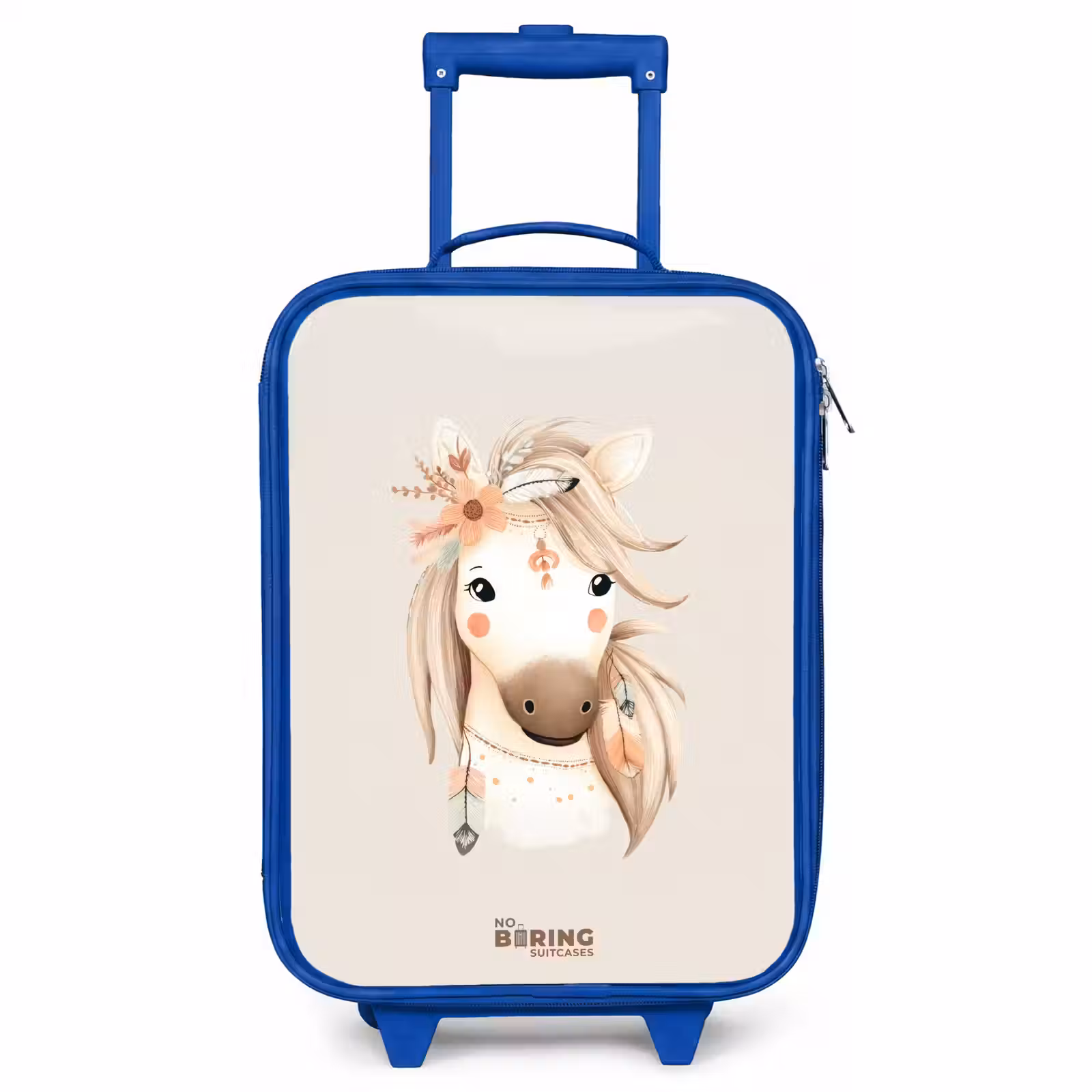 Children's suitcase - Blue - Bohemian horse in pastel colors — 1