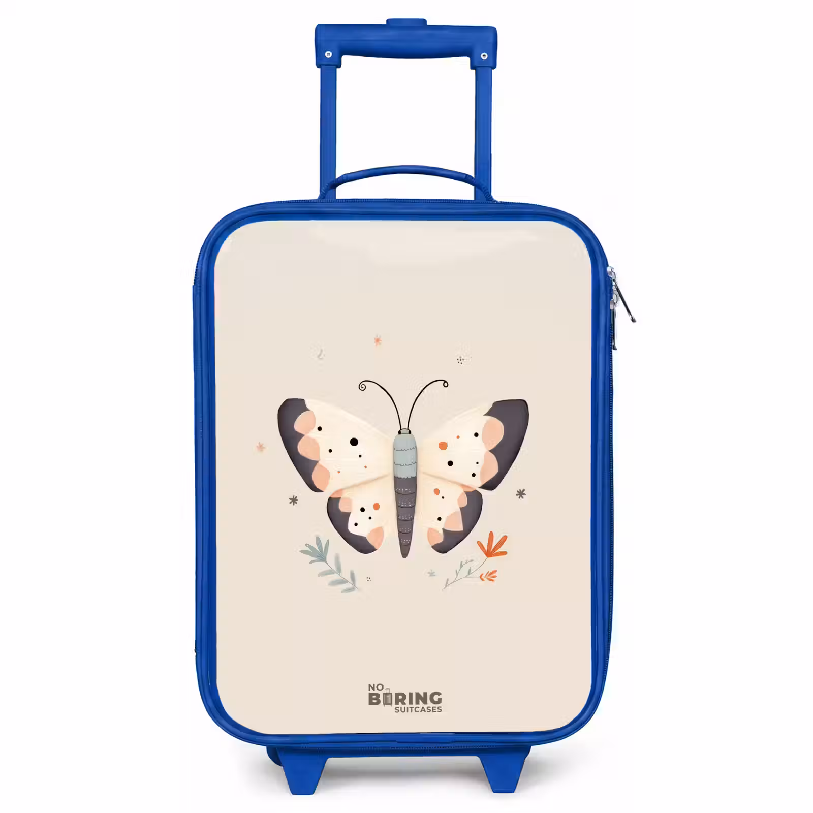 Children's suitcase - Blue - Butterfly in neutral pastel colors — 1