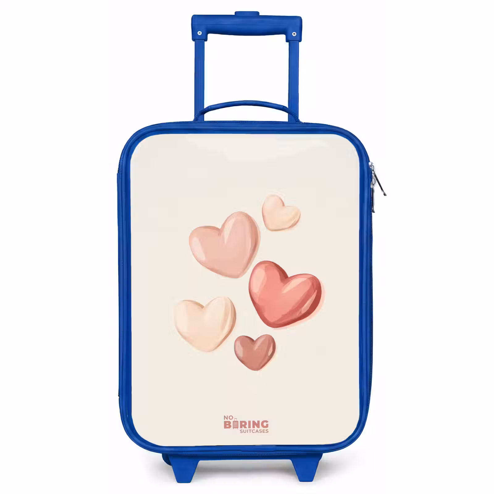 Children's suitcase - Blue - Floating hearts in soft shades of red and pink — 1