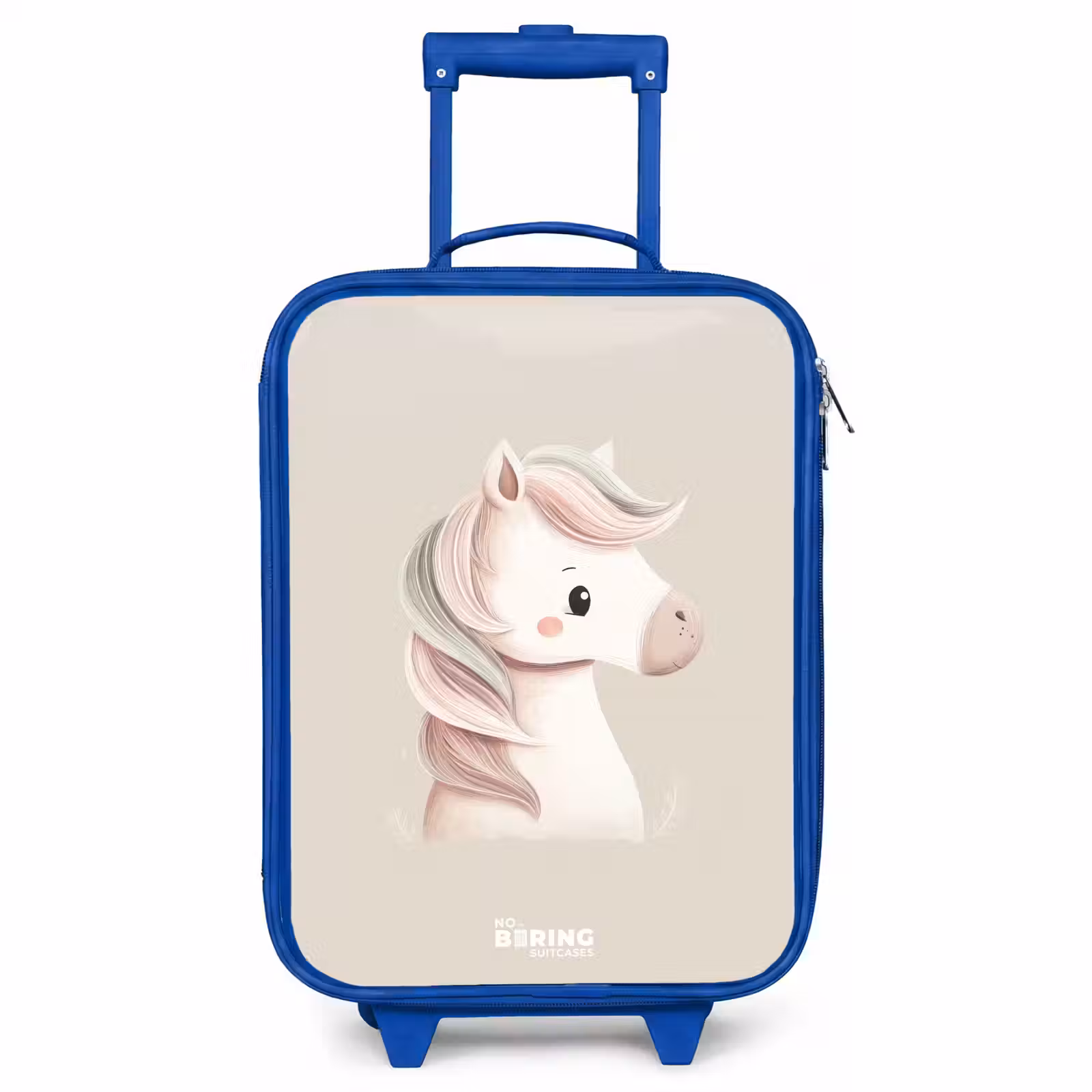 Children's suitcase - Blue - Pony in pink pastel colors — 1