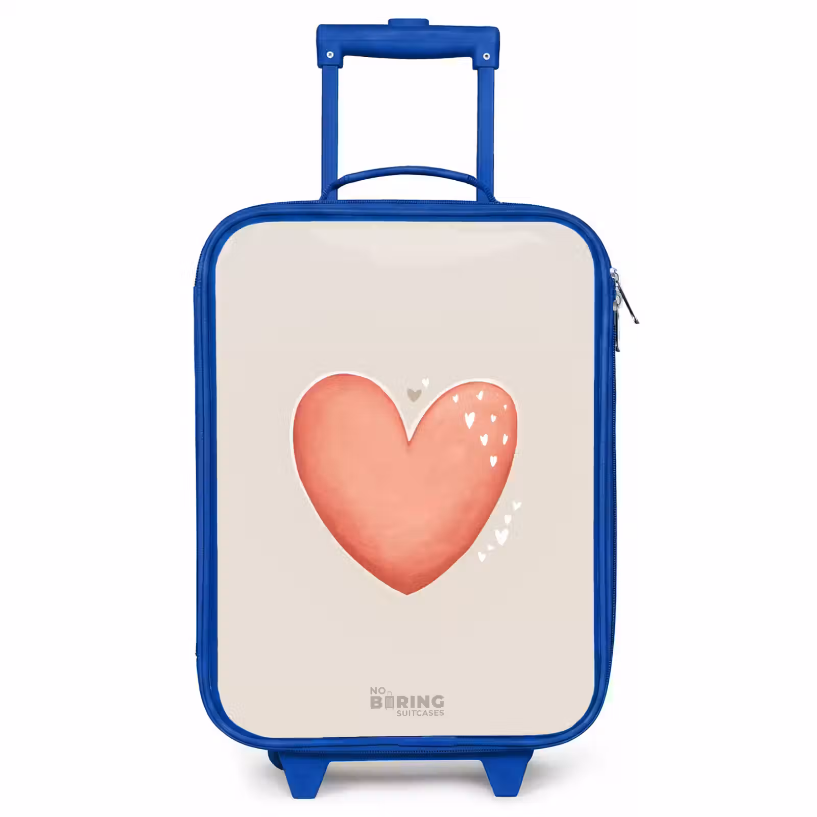 Children's suitcase - Blue - Red heart on a beige background — 1