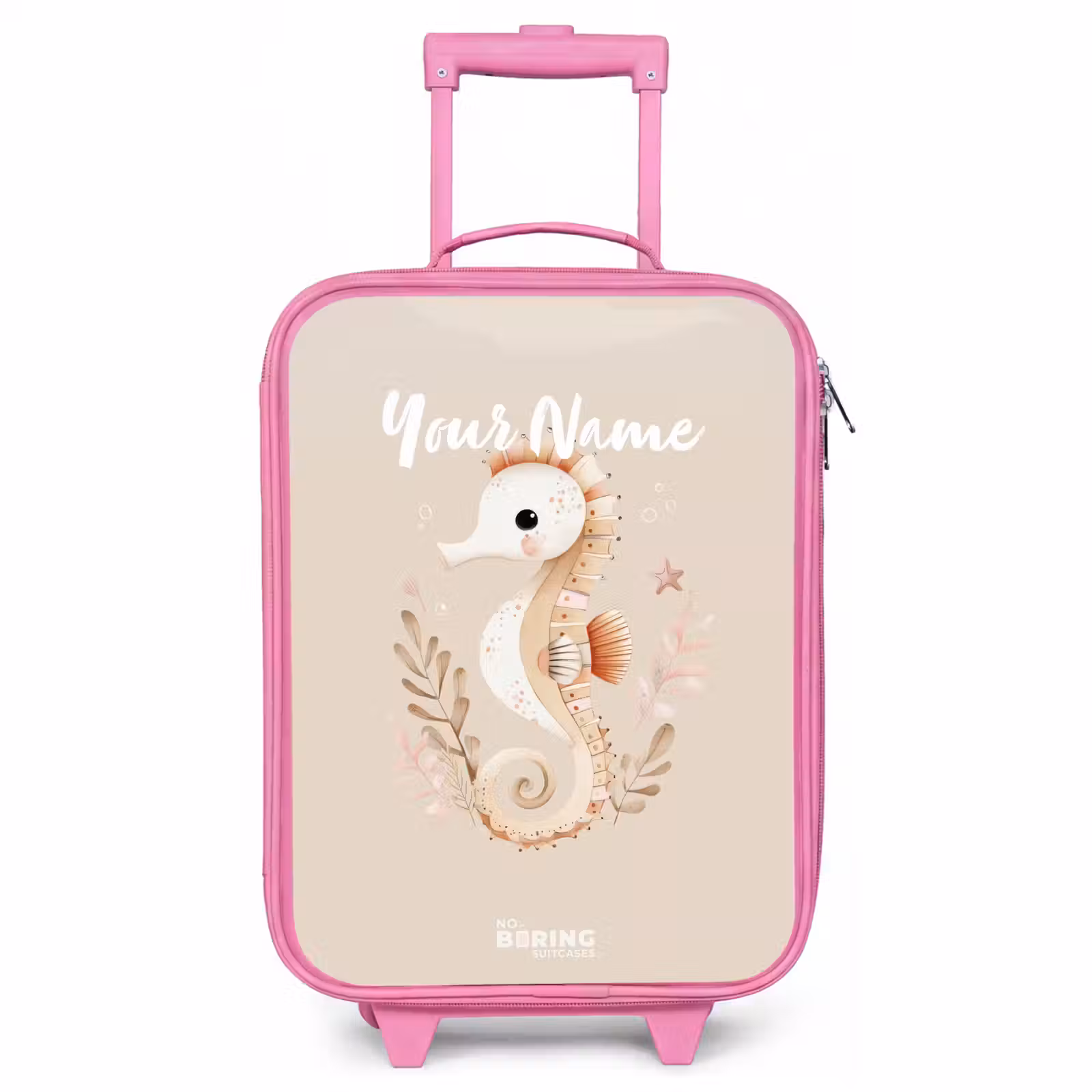Children's suitcase - Pink - Pink seahorse among sea plants — 1
