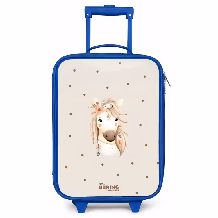 Children's suitcase - Blue - Bohemian horse in pastel colors — 1