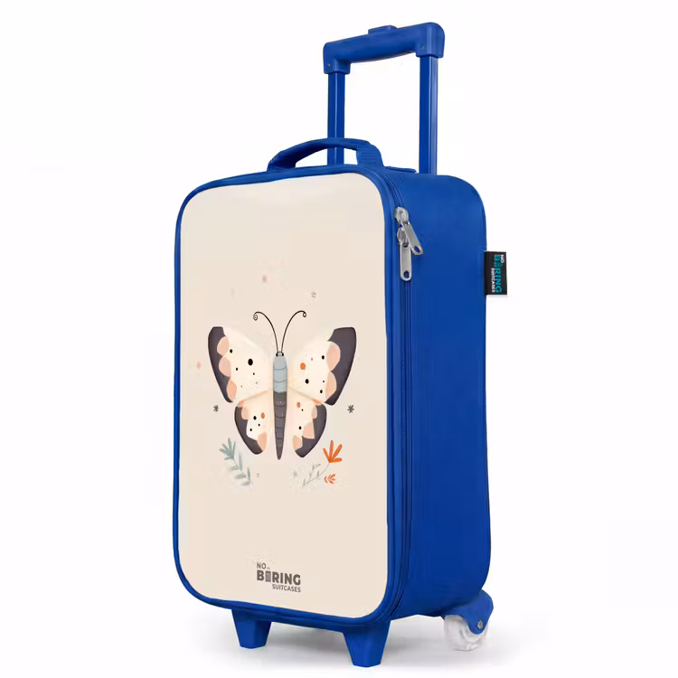 Children's suitcase - Blue - Butterfly in neutral pastel colors — 5