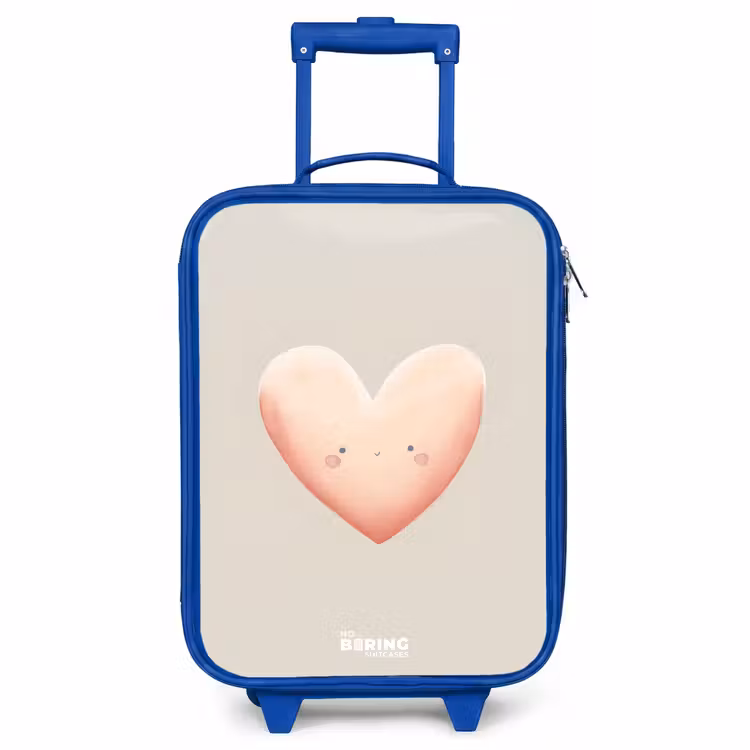 Children's suitcase - Blue - Heart in pastel colors — 1
