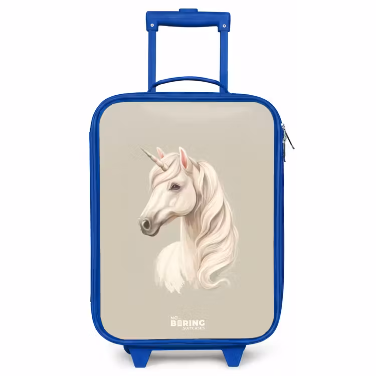 Children's suitcase - Blue - Unicorn in neutral colors — 1