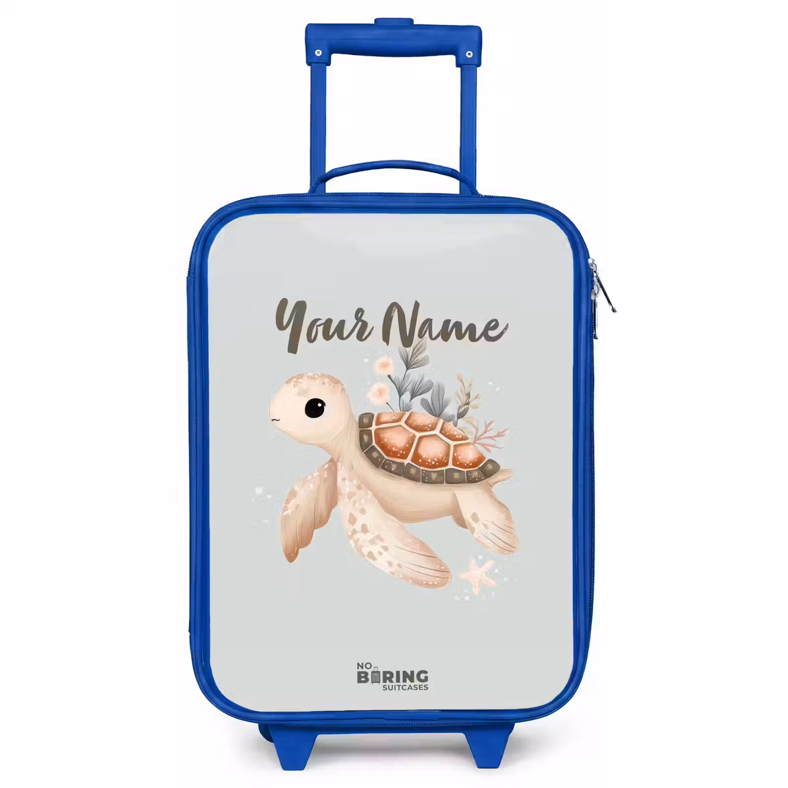 Children's suitcase - Blue - Brown sea turtle in pastel underwater world — 1