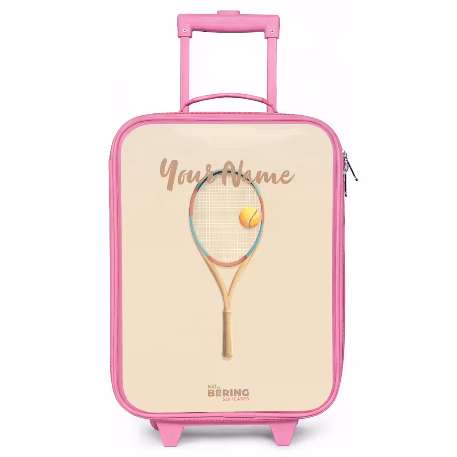 Children's suitcase - Pink - A tennis racket in beige shades — 1
