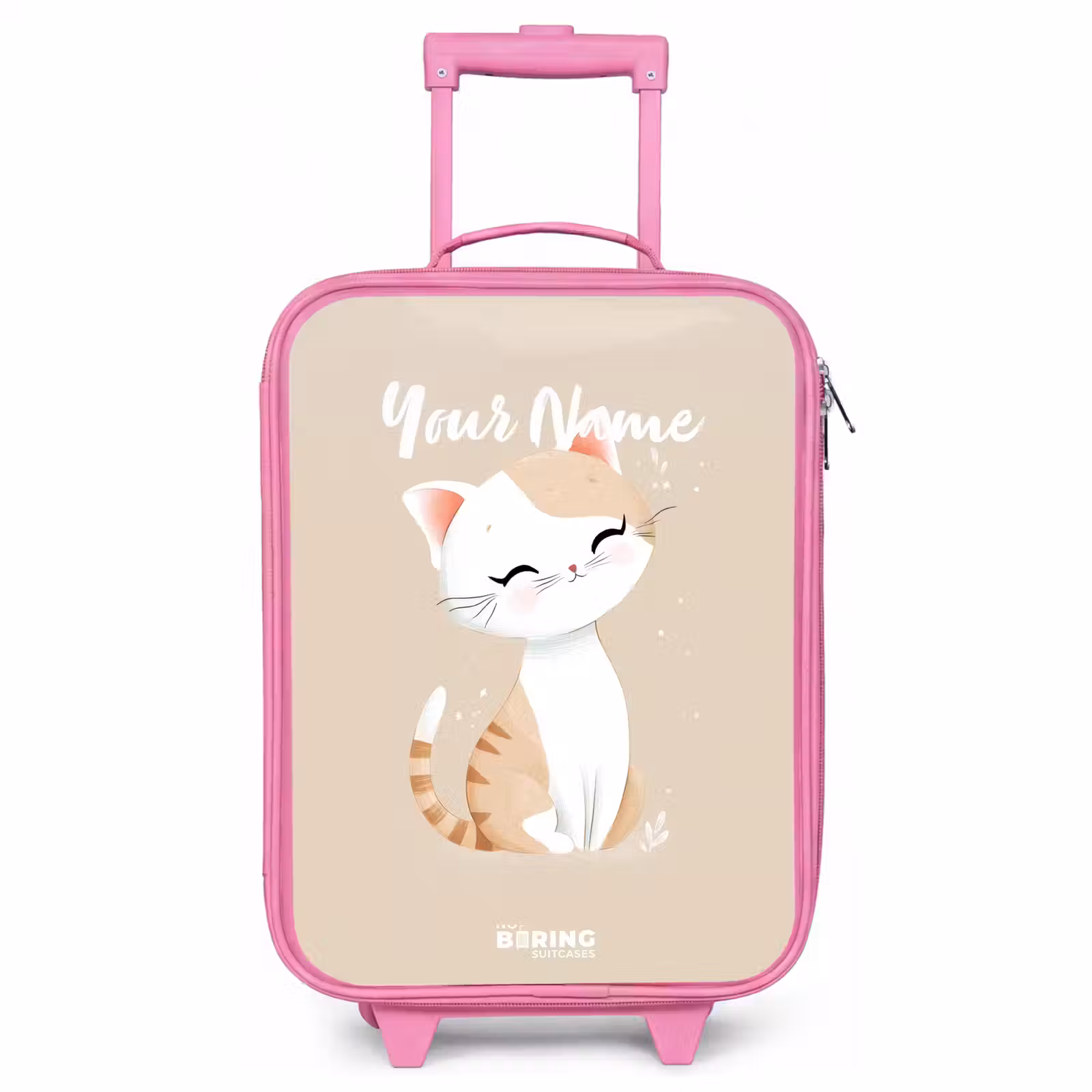 Children's suitcase - Pink - Kitten in the colors beige and white — 1