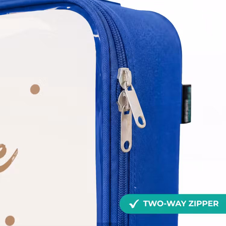 Children's suitcase - Blue - Deer with plants in a field of dots — 6