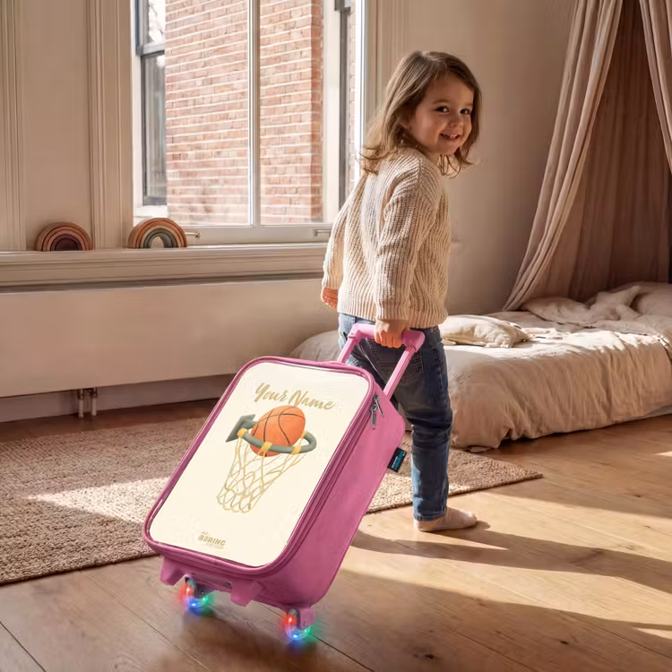 Children's suitcase - Pink - Basketball in neutral colors — 2