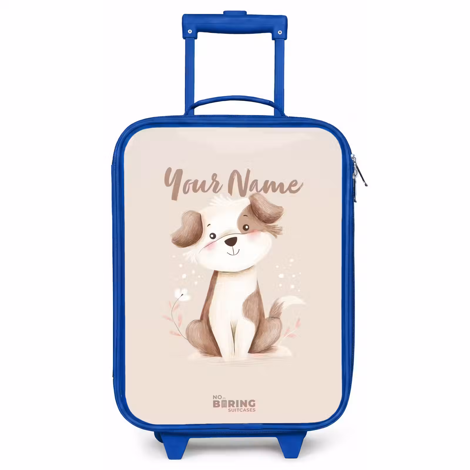 Children's suitcase - Blue - Dog in the colors brown and beige — 1