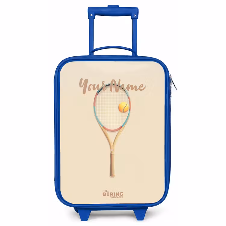 Children's suitcase - Blue - A tennis racket in beige shades — 1