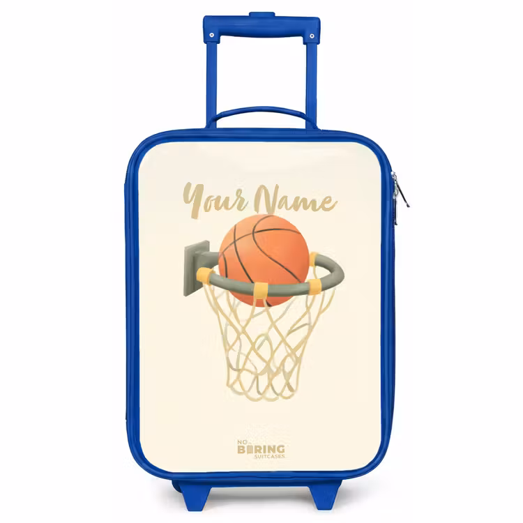 Children's suitcase - Blue - Basketball in neutral colors — 1