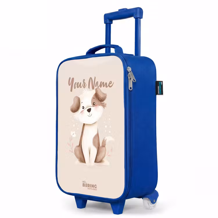 Children's suitcase - Blue - Dog in the colors brown and beige — 5