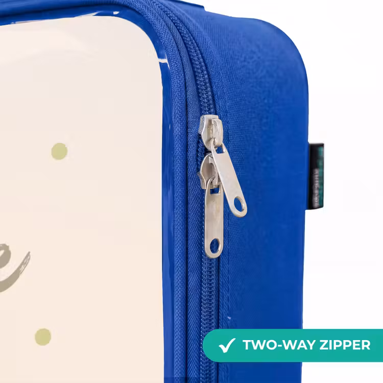 Children's suitcase - Blue - Soccer in beige pastel colors — 6