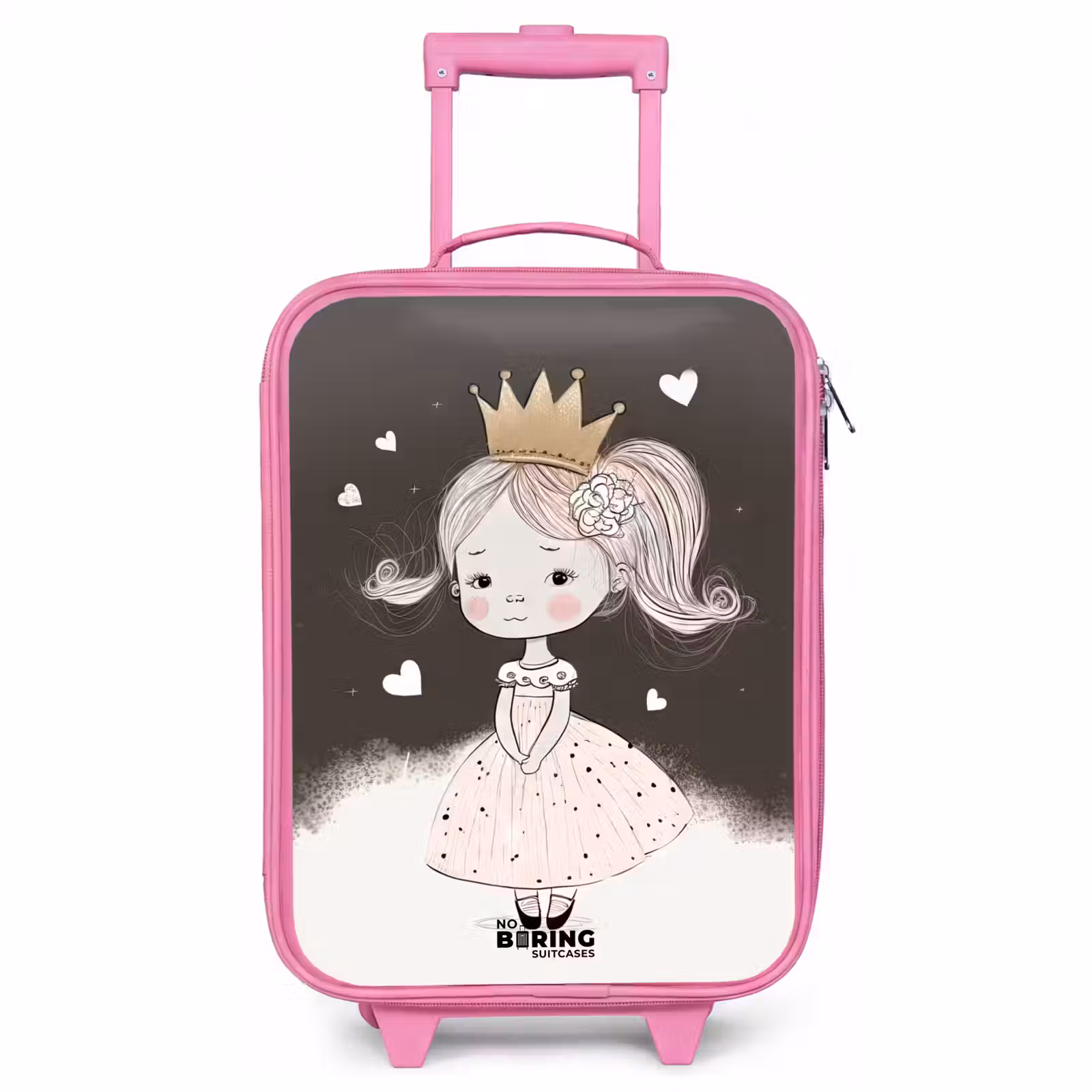 Children's suitcase - Pink - Shy princess with flower — 1