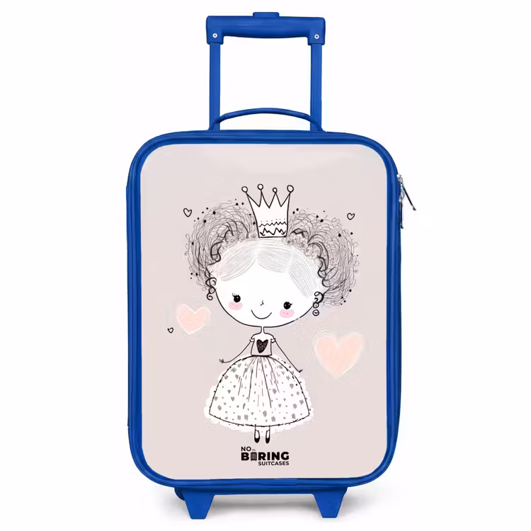 Children's suitcase - Blue - Princess with curls — 1