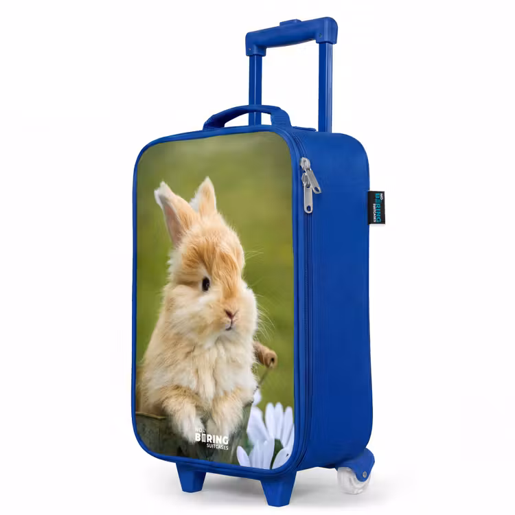 Children's suitcase - Blue - Rabbit in flower pot — 5