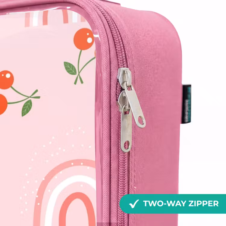 Children's suitcase - Pink - Pink with rainbow and cherry pattern — 4