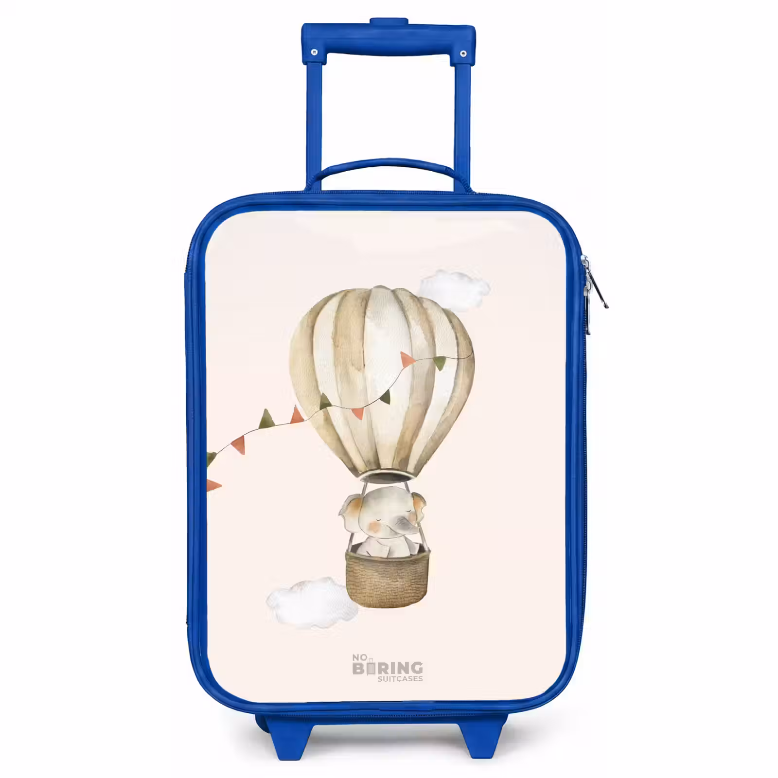 Children's suitcase - Blue - Elephant in a hot air balloon — 1
