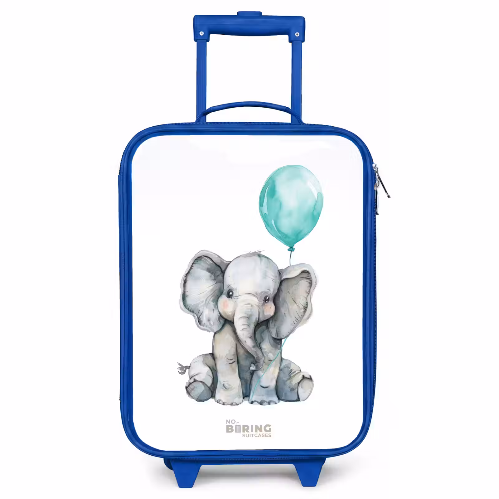 Children's suitcase - Blue - Elephant with blue balloon — 1