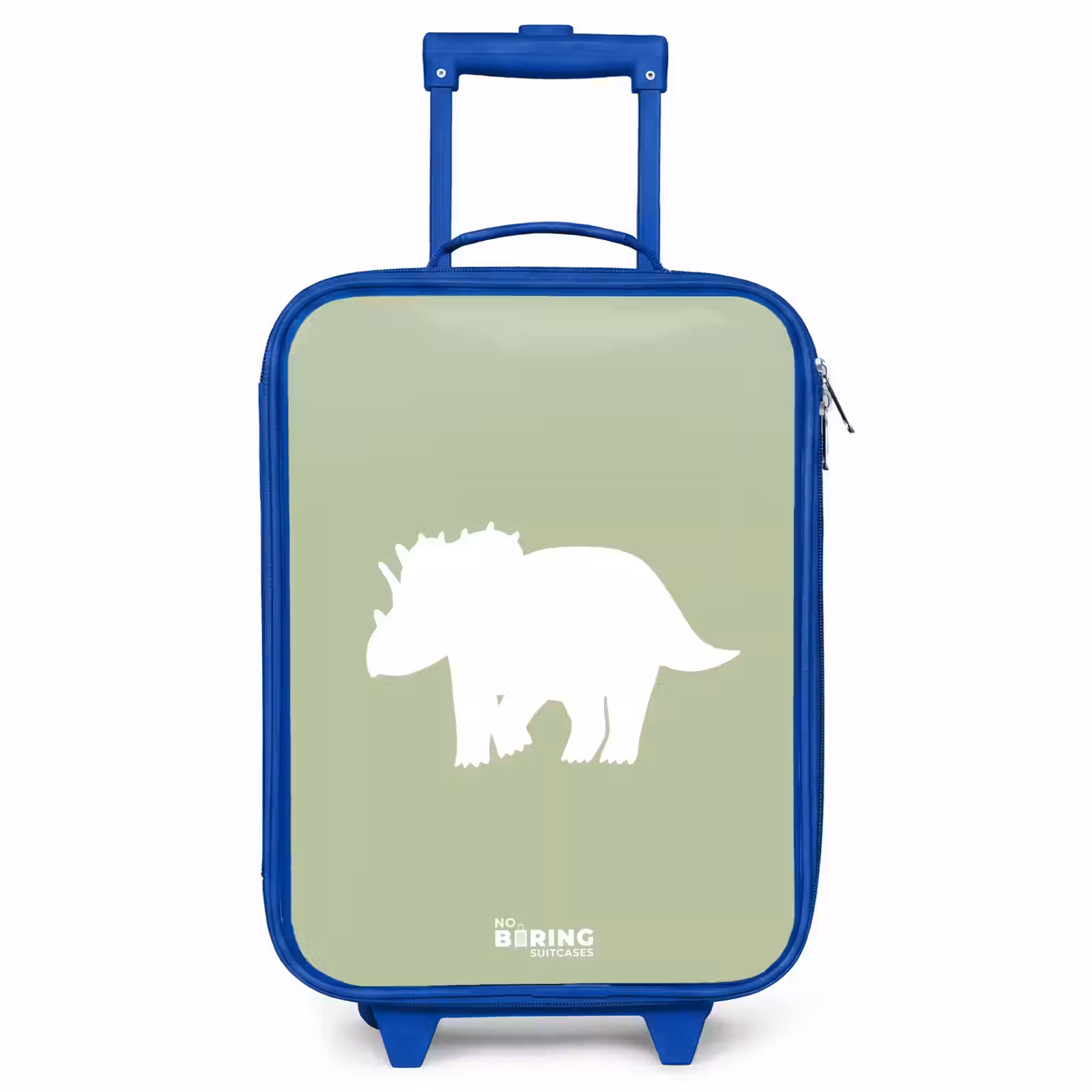 Children's suitcase - Blue - Green with Triceratops dino — 1