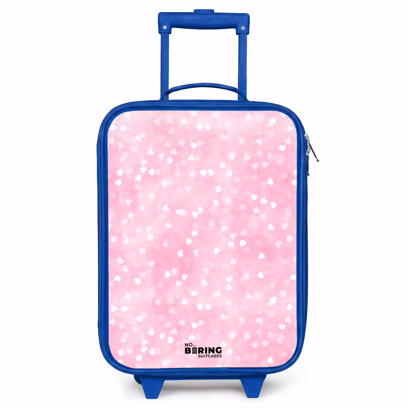 Children's suitcase - Blue - Pink glitter hearts — 1