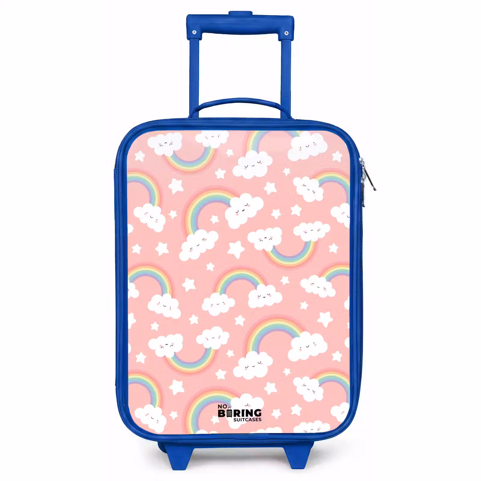 Children's suitcase - Blue - Pink with rainbow pattern — 1