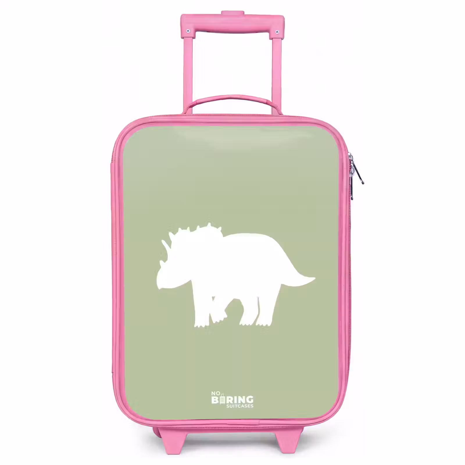 Children's suitcase - Pink - Green with Triceratops dino — 1